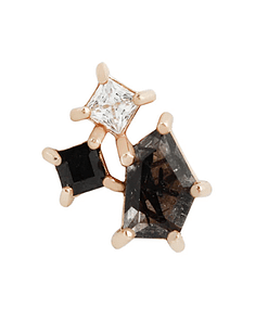 Lyra Tourmalated Quartz, Black Spinel, CZ By Buddha Jewelry
