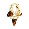 Tiger's Eye Triple Granulated Spike Hoop Earring