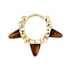 Tiger's Eye Triple Granulated Spike Hoop Earring