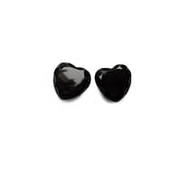 Faceted Obsidian Heart Plugs