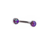 Small Bezel Set Magenta Opal Curve