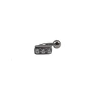 Channel Set Curved Barbell in Clear Small