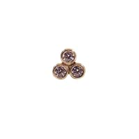Tri-Bezel Gem Top in Clear and Yellow Gold
