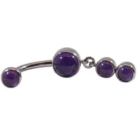 Double Bezel Dangle Curve in Amethyst
