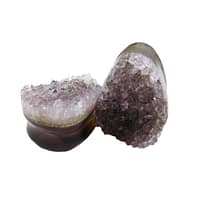 Custom Rough Face Amethyst Teardrop Plugs in 26mm