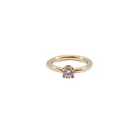 Side Facing Yellow Gold and Clear Crystal Prong Ring