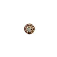 Milligrain Disc in Yellow Gold and White Opal