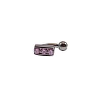 Channel Set Curved Barbell in Pink Small