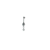 Prong-set Single Dangle Curve in Clear