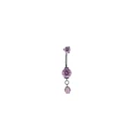 Prong-set Single Dangle Curve in Pink