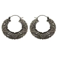 Empress Earrings in White Brass