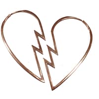 Broken Heart Earrings in Rose Gold
