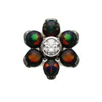 Flower End in Black Opal and Clear Crystal