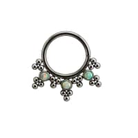 Haute Couture Crown Seam Ring in White Opal