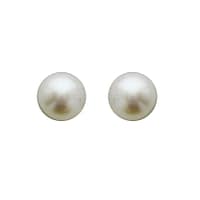 Pearl and Yellow Gold Earrings in 4mm