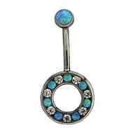 Orbit Curve in Blue Opal and Crystal