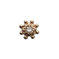 Indian Wheel End in Rose Gold and White Sapphire