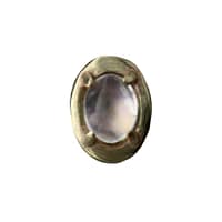 Prong-Oval Rainbow Moonstone End