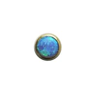 Low Bezel Set Blue Opal in 14k