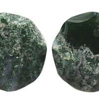 Custom Crowned Moss Agate Plugs in 25mm