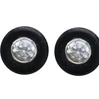 Crystal And Ebony Faux Plug Earrings