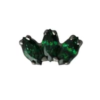 Marquise Fan in Titanium and Emerald Crystal