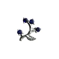 Frond End in White Gold and Sapphire