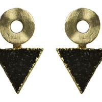 Deco Druzy Triangle Earrings