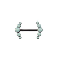 5 Gem Arc Barbell in Titanium and White Opal