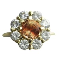 Blossom Ring in Oregon Sunstone and White Sapphire