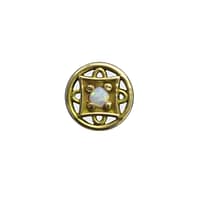 Deco Circle End in Yellow Gold and Opal