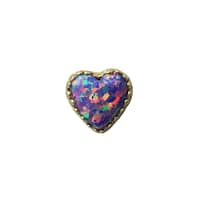 Opal Heart End in Lavender and Yellow Gold