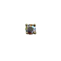 Prong Set End in Mercury Mist Topaz and Yellow Gold