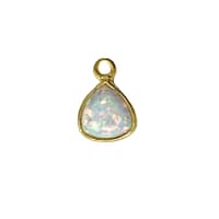 White Opal and Brass Trillion Charm