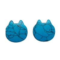 Single Flare Synthetic Turquoise Cat Plugs