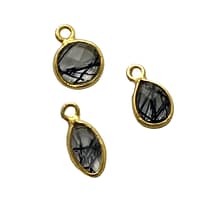 Brass and Synthetic Tourmalated Quartz Charm Enhancer