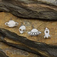 Alien Invasion Earring Set in Silver