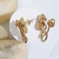 Mushroom Trio Earrings in Bronze