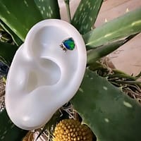 Beaded Opal End in White Gold By Moll Doll Designs