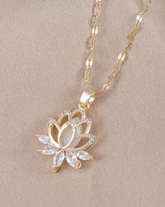 Radiant Lotus Pendant Necklace