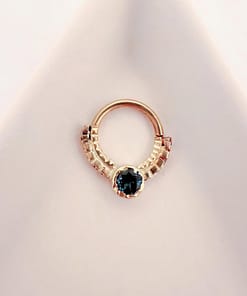 Textured Layer Ring with Blue Topaz