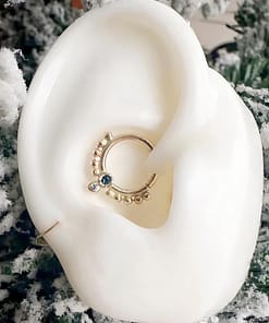 Sapphire and Diamond Beaded Ring