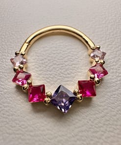 Princess Cut Eternity Clicker Magenta Ombre