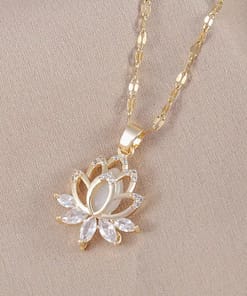 Radiant Lotus Pendant Necklace
