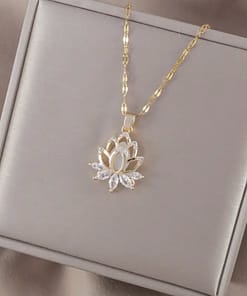 Radiant Lotus Pendant Necklace