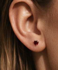 red claw heart yellow gold in lobe