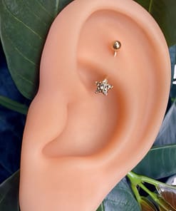 Alternative view of Diamond Shooting Star Curved Barbell