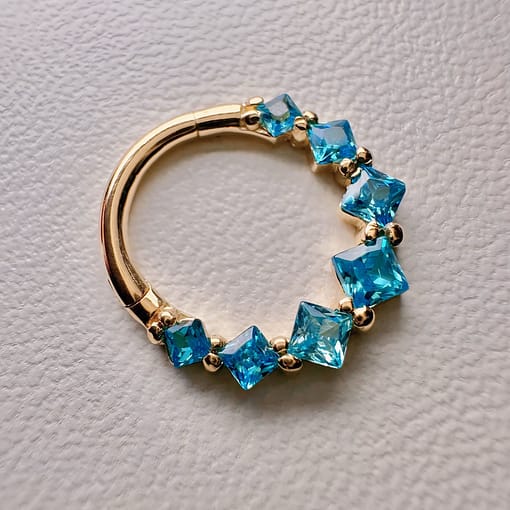 PRINCESS CUT ETERNITY CLICKER IDENTITY BLUE