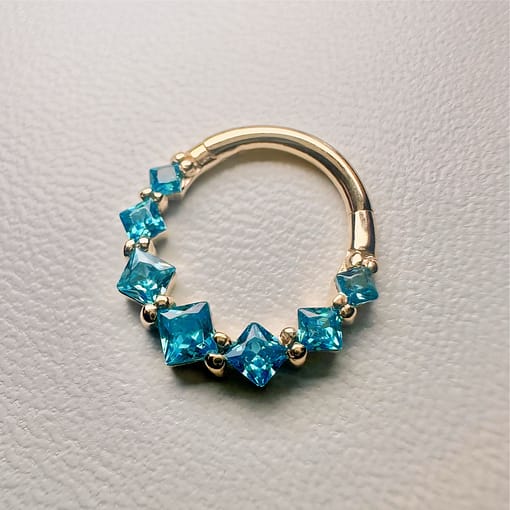 PRINCESS CUT ETERNITY CLICKER IDENTITY TIFF BLUE