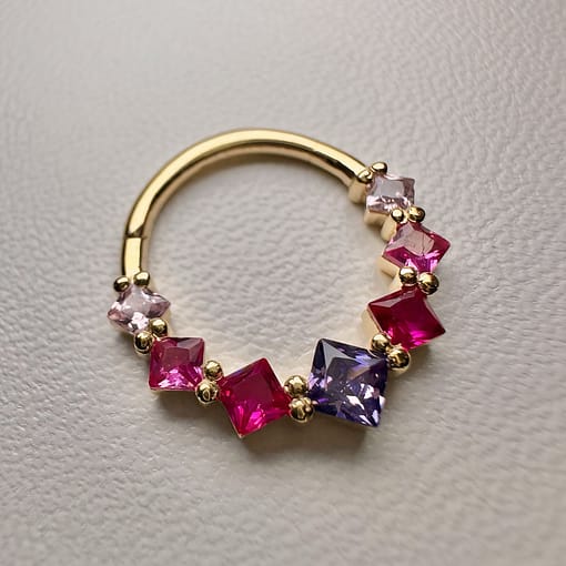 Princess Cut Eternity Clicker Magenta Ombre